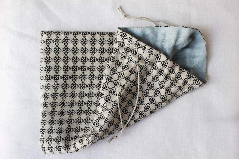 リネンプリントルールー<br />巾着セット